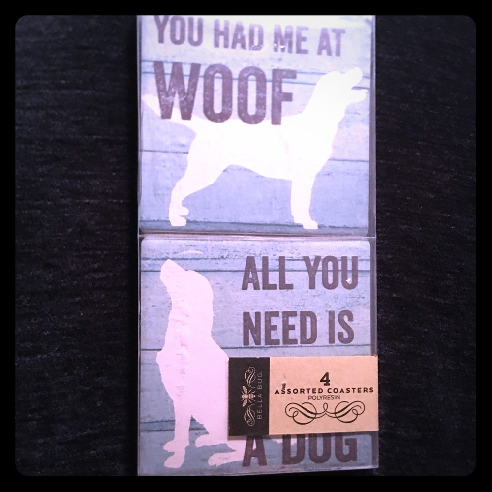 *NIB* Set of 4 Dog Coasters